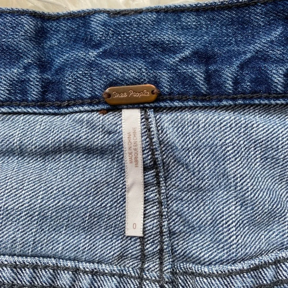 Free People Denim Jean Blue Mini Skirt Size 0 - Picture 7 of 9
